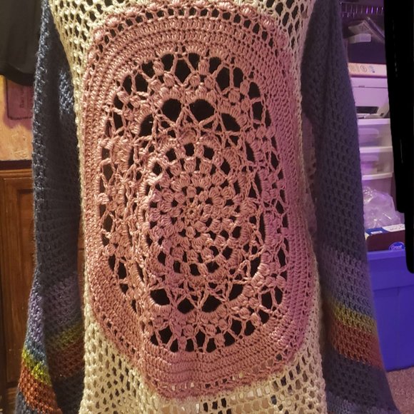 Crochet Spring Mandala Motif Cardigan